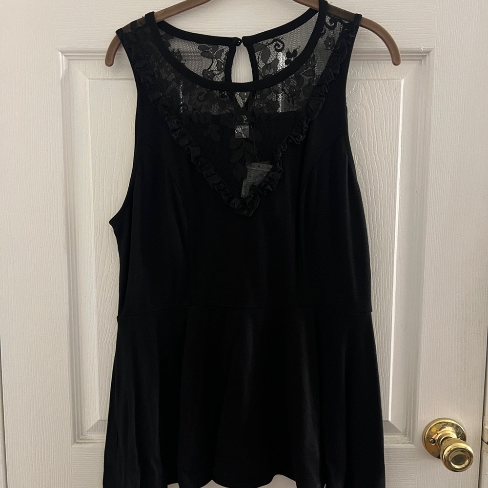 Elegant Black Lace Trim Top